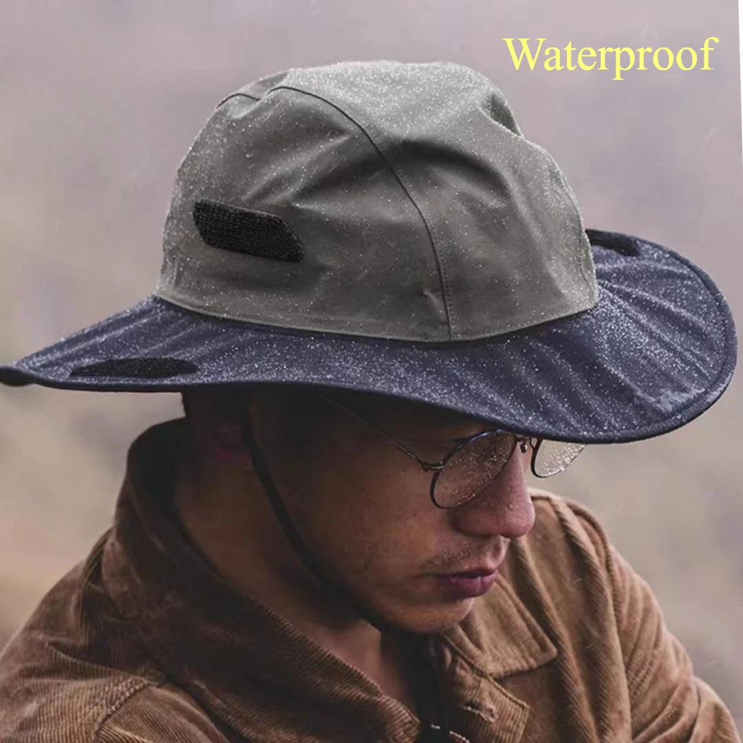 Summer Outdoor Waterproof Bucket Hats Men Women Camping Breathable Hiking Sun Hat Fishing UV Protection Rainproof Fisherman Hat